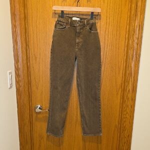 Abercrombie & Fitch High-Rise Straight Jeans - Brown